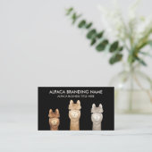 Carte De Visite Éleveur d'alpacas noirs (Debout devant)