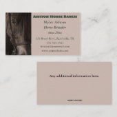 Carte De Visite Éleveur de chevaux éditable (Devant / Derrière)