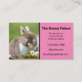 Carte De Visite Éleveur de lapin rose (Devant)