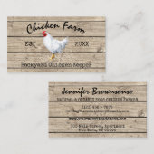 Carte De Visite Éleveur de poules de jardin (Devant / Derrière)