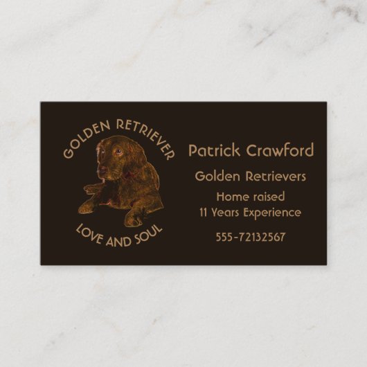 Carte De Visite Éleveur et formation de golden retriever (Devant)