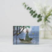 Carte De Visite Elf avec l'équitation blanche de chat sur des (Debout devant)
