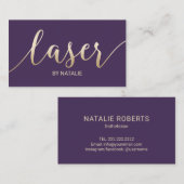 Carte De Visite Élimination des cheveux laser Esthétique violet et (Devant / Derrière)