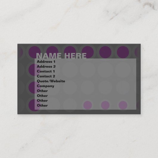 Carte De Visite elipses : pourpres : (Devant)