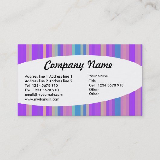 Carte De Visite Éliptique - Stripes 06 (Devant)