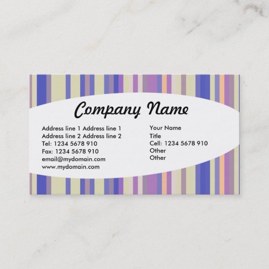 Carte De Visite Éliptique - Stripes 08 (Devant)