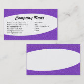 Carte De Visite Éliptique - Violet Texte Embossé (Devant / Derrière)