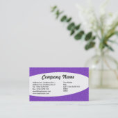 Carte De Visite Éliptique - Violet Texte Embossé (Debout devant)