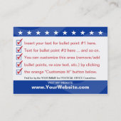 Carte De Visite ÉLISEZ - la campagne politique (Dos)