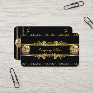 Carte De Visite Elite Business Gold Elegant fleuri Jewel