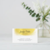 Carte De Visite Élite de luxe moderne calligraphié tendance doré (Debout devant)