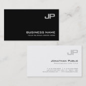 Carte De Visite Elite Design Monogram Plain Luxe Professionnel (Devant / Derrière)