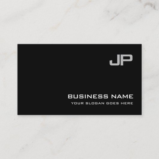 Carte De Visite Elite Design Monogram Plain Luxe Professionnel (Devant)