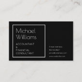 Carte De Visite Élite minimale moderne de noir d'élégance (Dos)