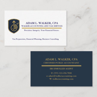 Carte De Visite Elite Navy & Gold CPA Tax Preparer Business Card