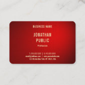 Carte De Visite Elite Red Damask Gold Text Modèle professionnel (Dos)