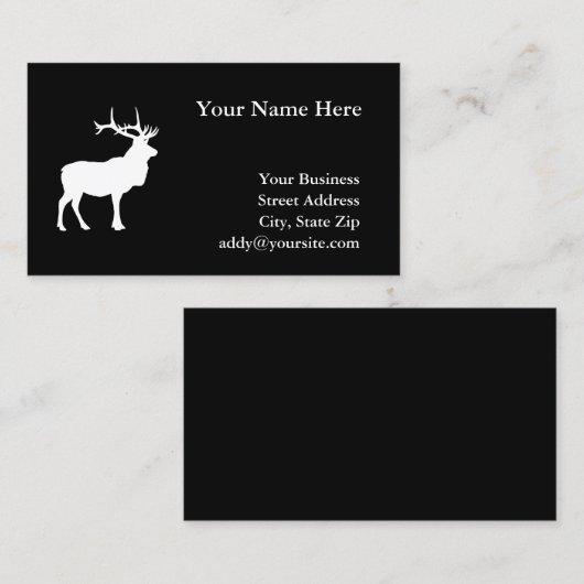 Carte De Visite Elk Silhouette (Devant / Derrière)