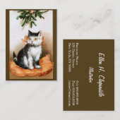 Carte De Visite Ellen H. Clapsaddle : Chat sous le gui (Devant / Derrière)