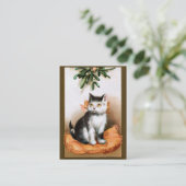 Carte De Visite Ellen H. Clapsaddle : Chat sous le gui (Debout devant)
