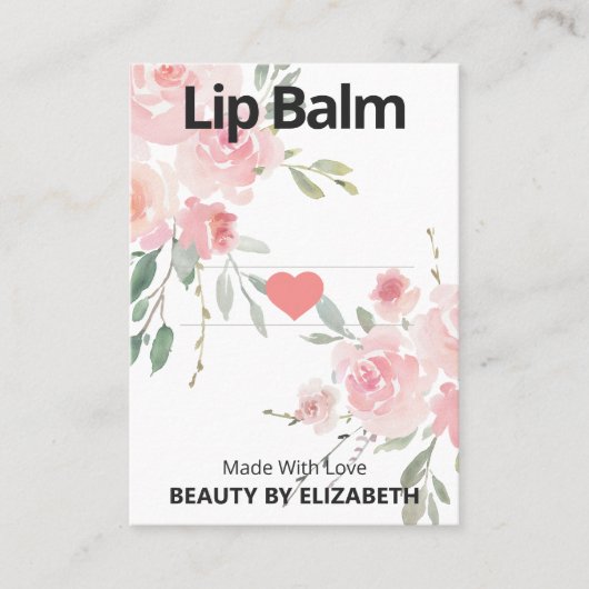 Carte De Visite Emballage d'affichage de baume à lèvres floral ros (Devant)