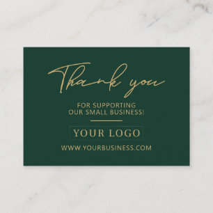 Carte De Visite Emballage de logo d'entreprise vert et or Merci