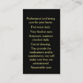 Carte De Visite Embarquement de chevaux  (Dos)