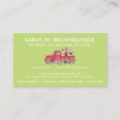 Carte De Visite Embarquement Fleurs de Camion Chiens verts Chats A (Dos)