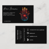Carte De Visite Ember Lotus | Conception de la main Hamsa (Devant / Derrière)