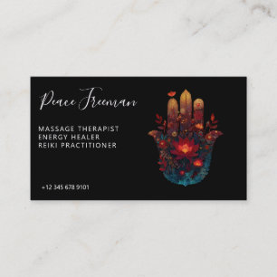 Carte De Visite Ember Lotus Conception de la main Hamsa