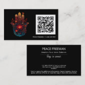 Carte De Visite Ember Lotus | Conception de la main Hamsa (Devant / Derrière)