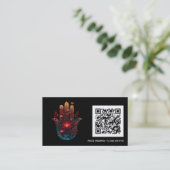 Carte De Visite Ember Lotus | Conception de la main Hamsa (Debout devant)