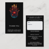 Carte De Visite Ember Lotus | Conception de la main Hamsa (Devant / Derrière)