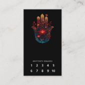 Carte De Visite Ember Lotus | Conception de la main Hamsa (Devant)