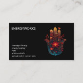 Carte De Visite Ember Lotus | Conception de la main Hamsa (Dos)