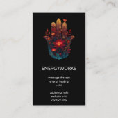 Carte De Visite Ember Lotus | Conception de la main Hamsa (Dos)