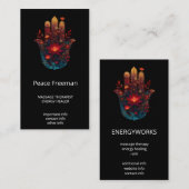 Carte De Visite Ember Lotus | Conception de la main Hamsa (Devant / Derrière)