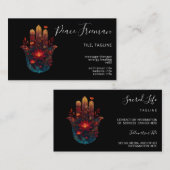 Carte De Visite Ember Lotus | Conception de la main Hamsa (Devant / Derrière)