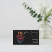 Carte De Visite Ember Lotus | Conception de la main Hamsa (Debout devant)