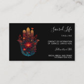 Carte De Visite Ember Lotus | Conception de la main Hamsa (Dos)