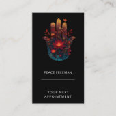 Carte De Visite Ember Lotus | Conception de la main Hamsa (Devant)