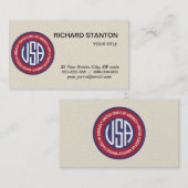 Carte De Visite emblème américain (Devant / Derrière)