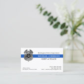 Carte De Visite Emblème d'application de la loi sur mesure du serv (Debout devant)