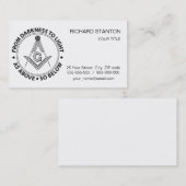 Carte De Visite emblème de la franc-maçonnerie (Devant / Derrière)