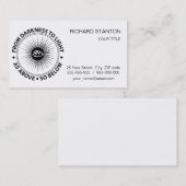 Carte De Visite emblème de la franc-maçonnerie (Devant / Derrière)