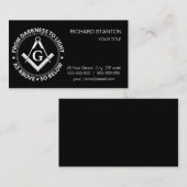 Carte De Visite emblème de la franc-maçonnerie (Devant / Derrière)