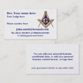 CARTE DE VISITE EMBLÈME MAÇONNIQUE/SHRINERS (Devant / Derrière)