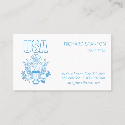 Carte De Visite emblème national des États-Unis (Devant)