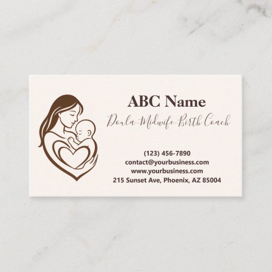 Carte De Visite Embrace de la mère Doula & Midwoman (Devant)
