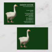 Carte De Visite Emden Goose - Forêt sombre |Vert (Devant / Derrière)