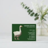 Carte De Visite Emden Goose - Forêt sombre |Vert (Debout devant)
